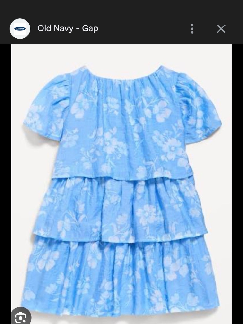 Mommy and Me Old Navy Light Blue Floral Tiered Dress for Girls 3T and women M
